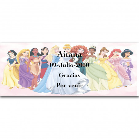 Autocollants personnalisés de princesses pour événements spéciaux 13x5cm