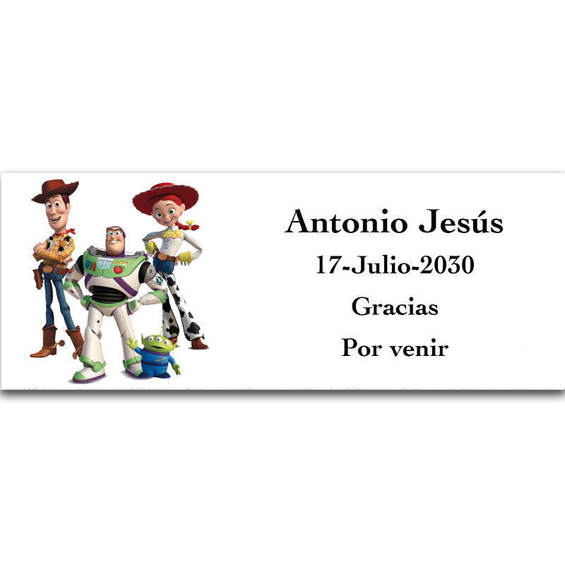 Étiquette adhésive personnalisée Toy Story 13x5cm