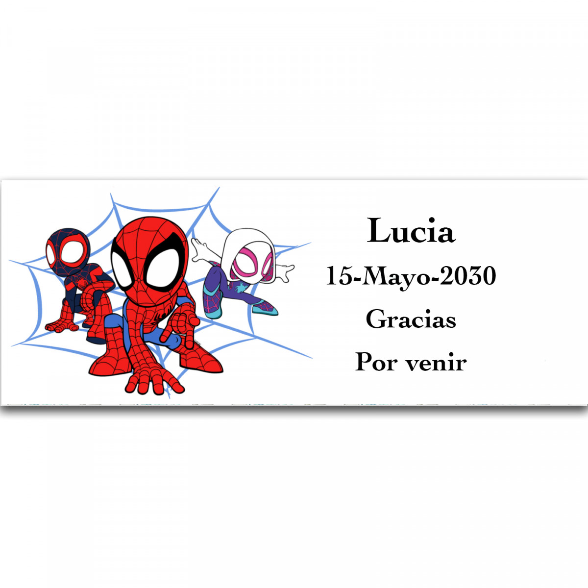Spidey et son Super Équipe autocollant personnalisé audacieux 13x5cm
