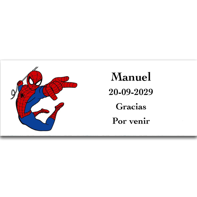 Spiderman, autocollant personnalisé de super-héros 13x5cm