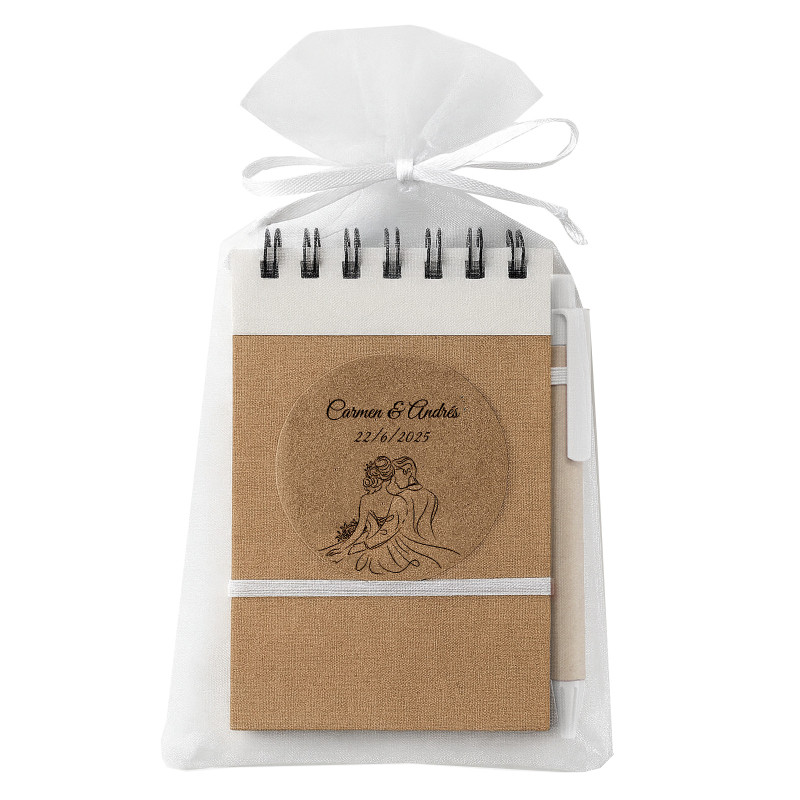 Idées personnalisées pour mariages cahier avec stylo