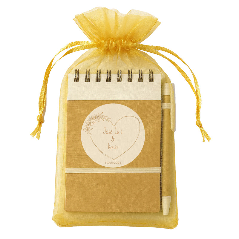 Souvenirs de mariage cahier personnalisé