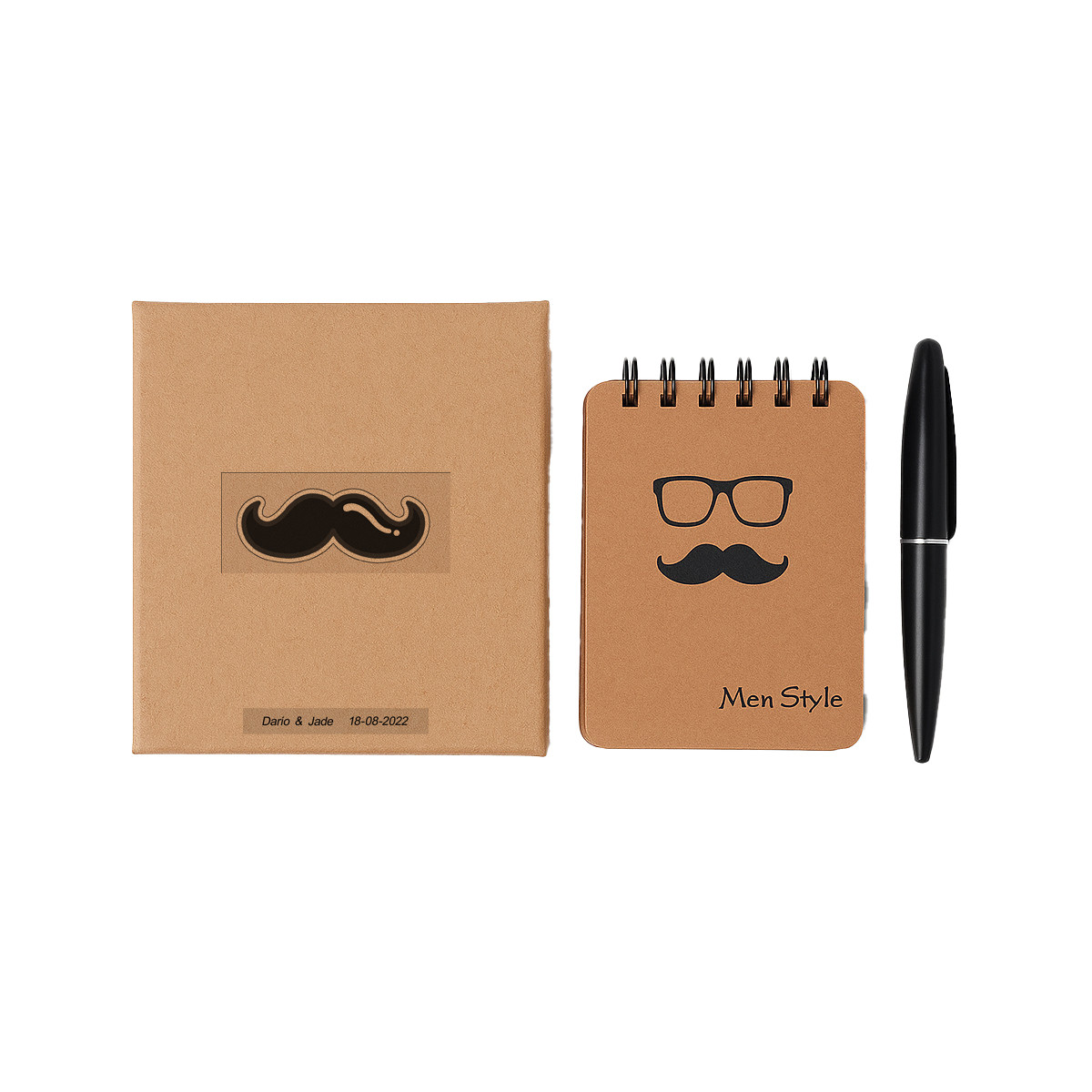 Détails invités hommes carnets personnalisés