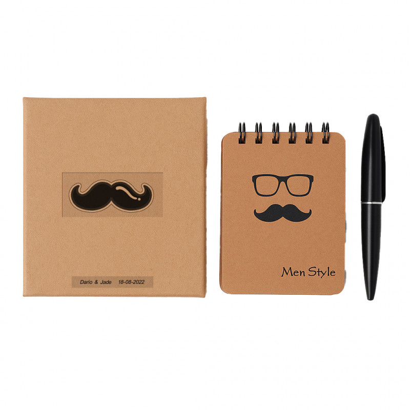 Détails invités hommes carnets personnalisés
