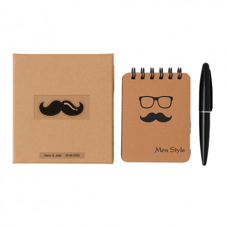 Détails invités hommes carnets personnalisés