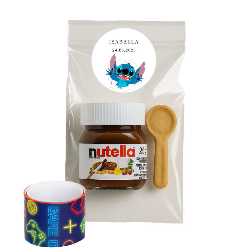 Stich pack de nutella avec cuillère en biscuit et bracelet