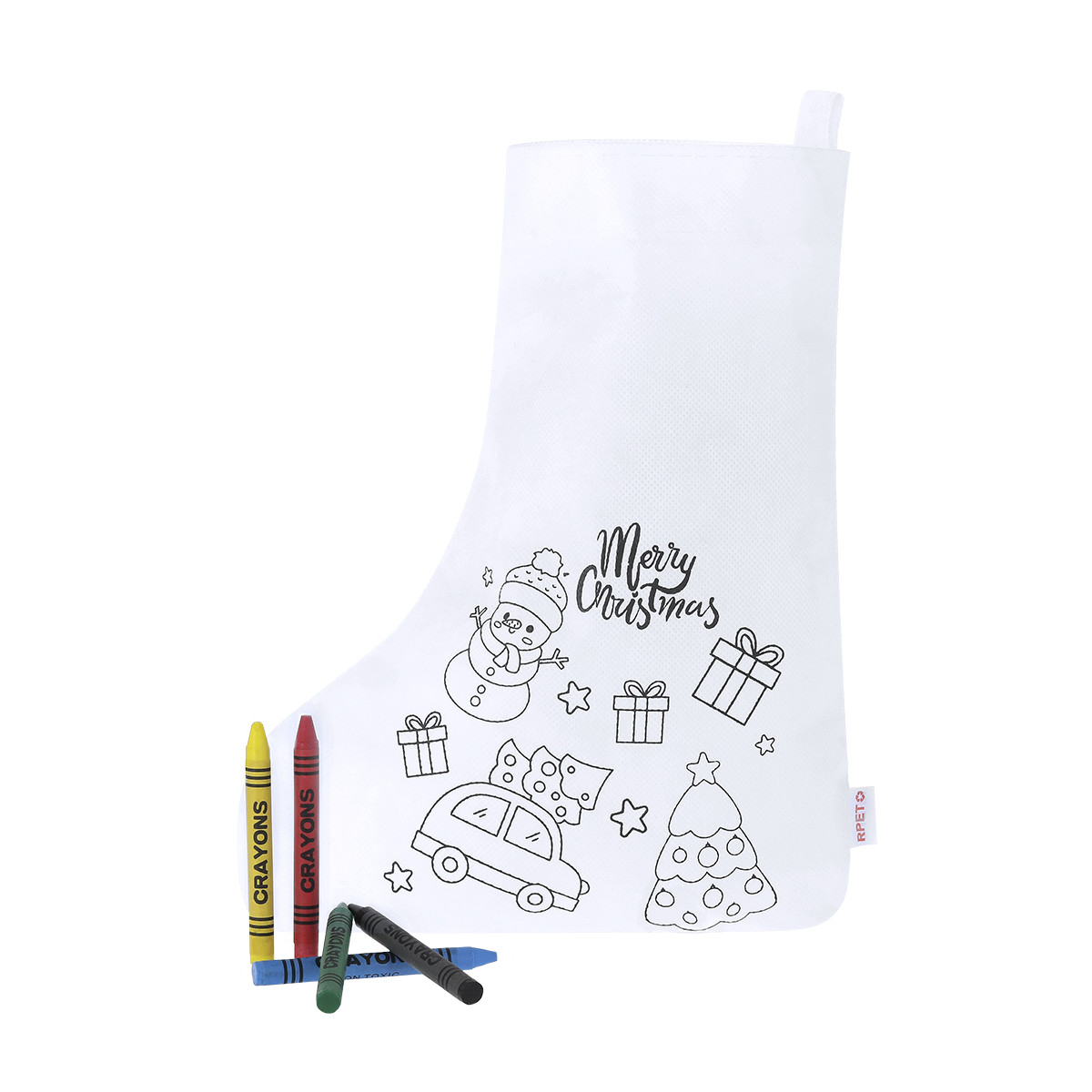 Chaussette de Noël à colorier