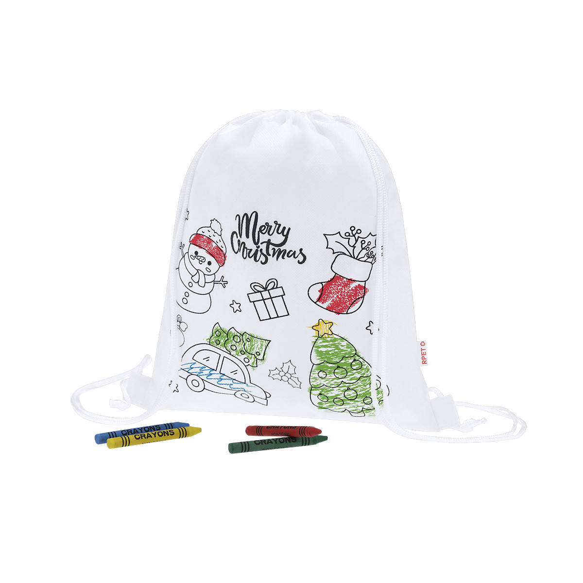 Sac à dos de Noël pour enfants à colorier