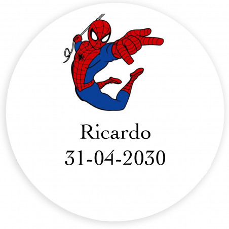 Spiderman en autocollants personnalisés de 5 cm pour événements