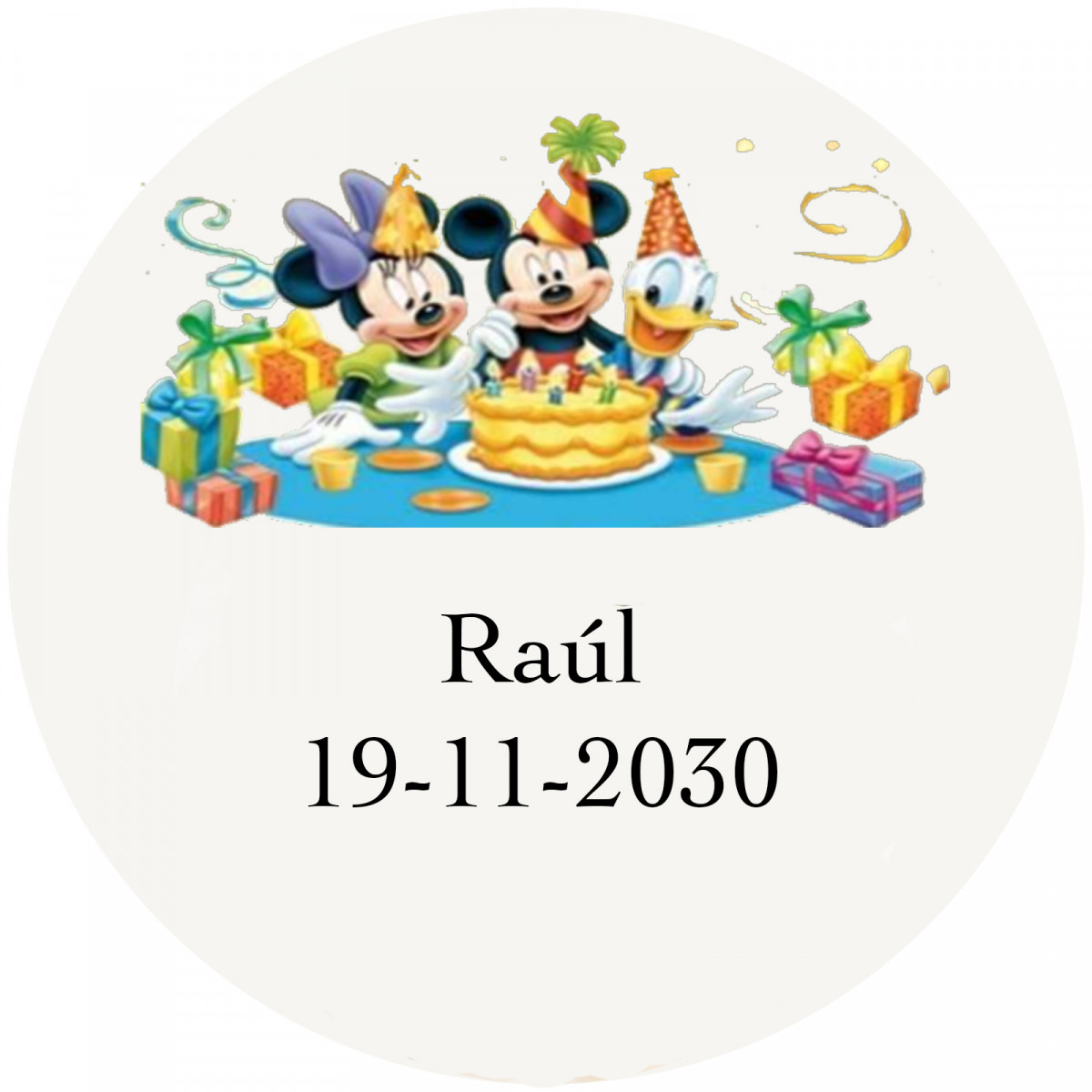 Disney, étiquette adhésive de 5 cm avec fond transparent