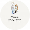Étiquettes adhésives personnalisées Frozen 5 cm transparentes