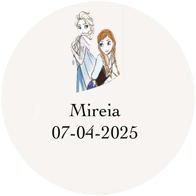 Étiquettes adhésives personnalisées Frozen 5 cm transparentes