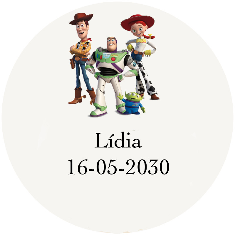 Adhésif personnalisé toy story 5 cm transparent avec vos personnages préférés