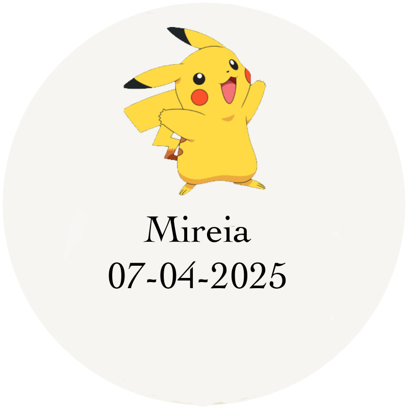 étiquette autocollante pokemon pour événements 5cm transparente