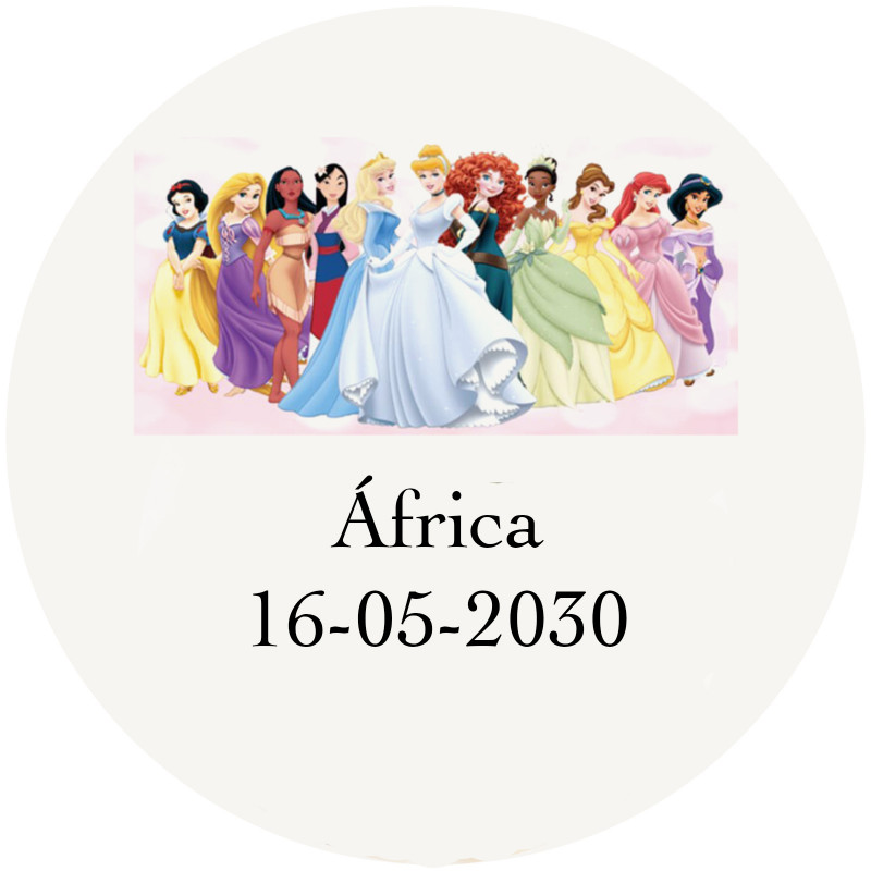 Autocollants princesses personnalisés transparents de 3 cm