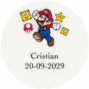 Super mario bros autocollant personnalisé transparent de 3 cm