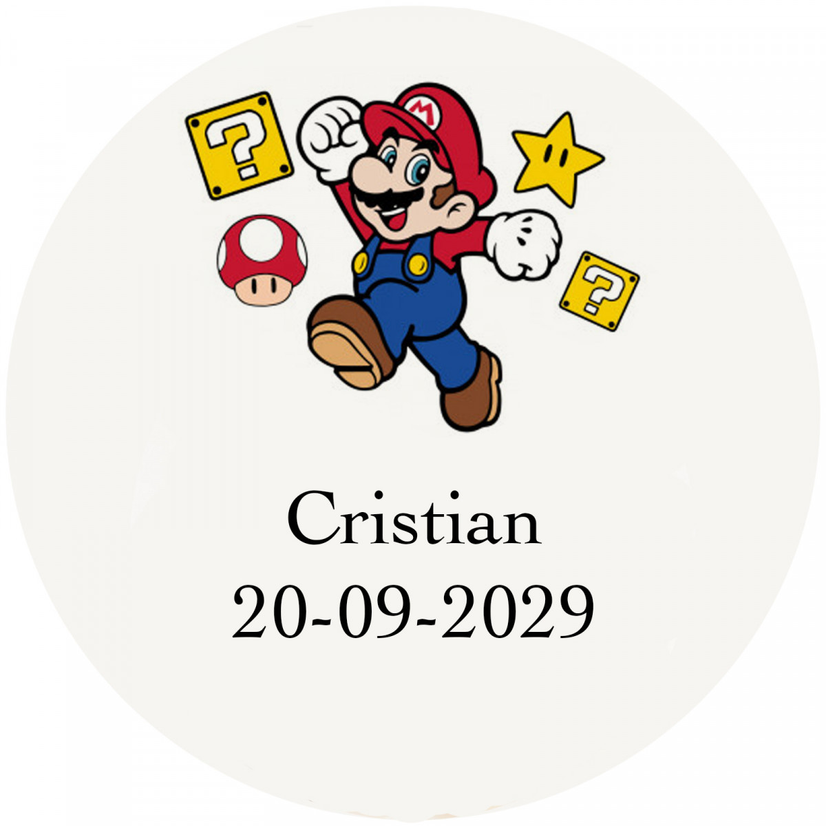 Super mario bros autocollant personnalisé transparent de 3 cm