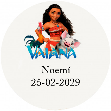 Vaiana moana autocollant rond de 3 cm transparent pour décorations