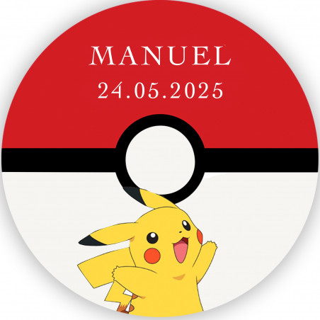 Autocollant pokémon rond de 3 cm transparent pour les décorations