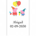 Peppa pig autocollant éditable 5x3cm vertical