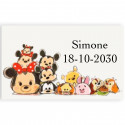 Adhésif personnalisé disney au format transparent 3x5cm