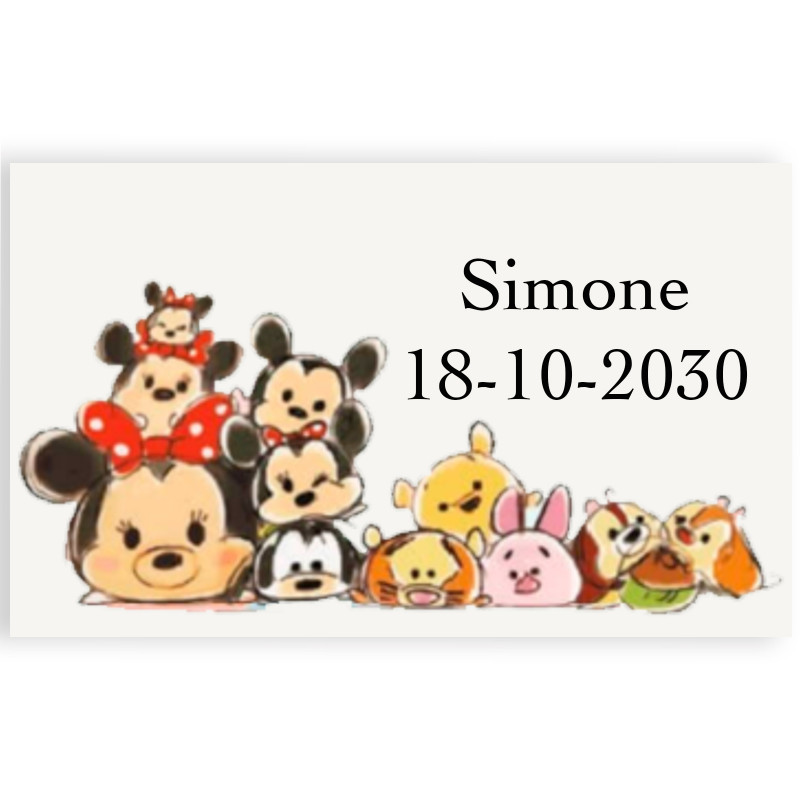 Adhésif personnalisé disney au format transparent 3x5cm