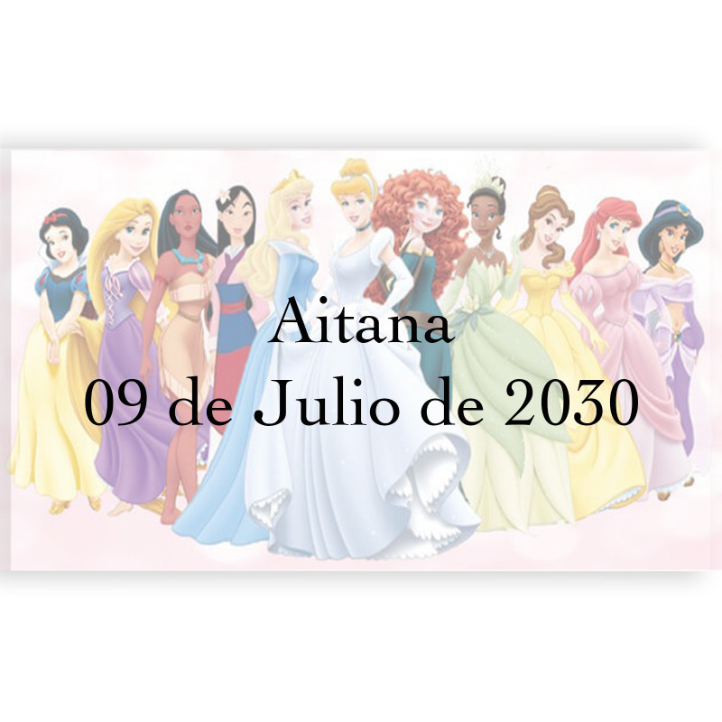 Autocollants personnalisés princesses transparents 5x3cm
