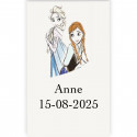 étiquette adhésive personnalisée frozen avec texte 3x5cm transparent