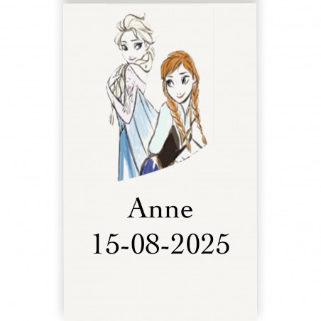 étiquette adhésive personnalisée frozen avec texte 3x5cm transparent