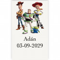 Autocollant toy story avec personnalisation 3x5cm transparent