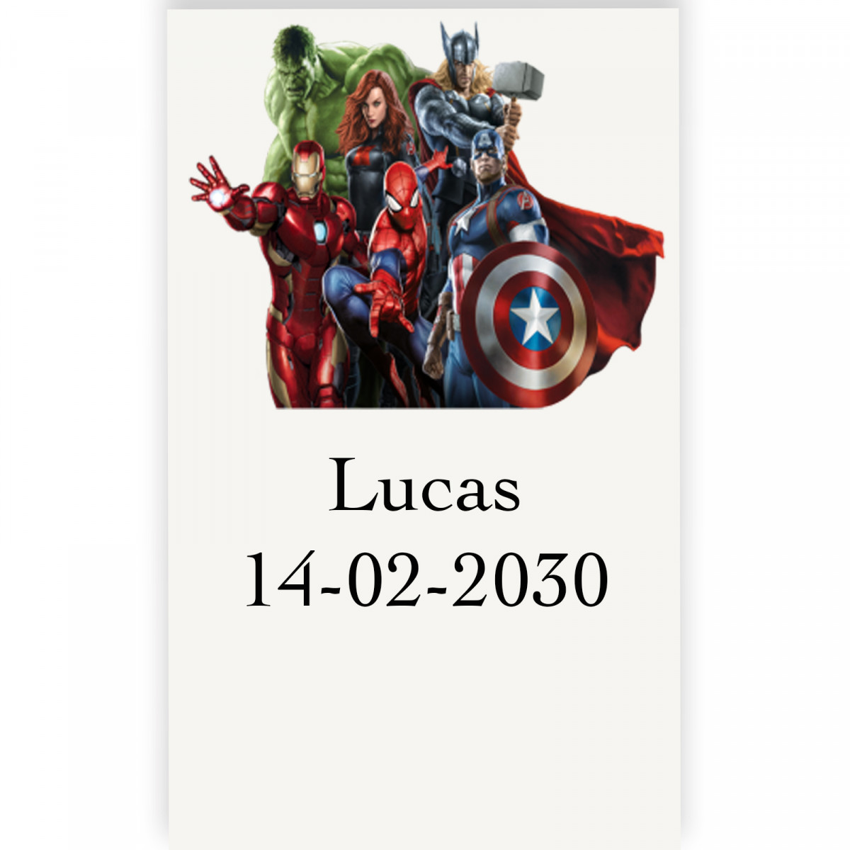 Avengers autocollant thématique personnalisé 3x5cm transparent