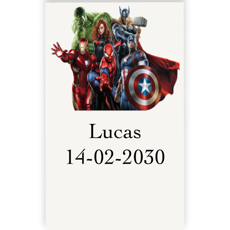 Avengers autocollant thématique personnalisé 3x5cm transparent