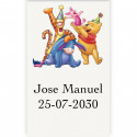 étiquette adhésive personnalisée winnie l ourson 5x3cm transparente