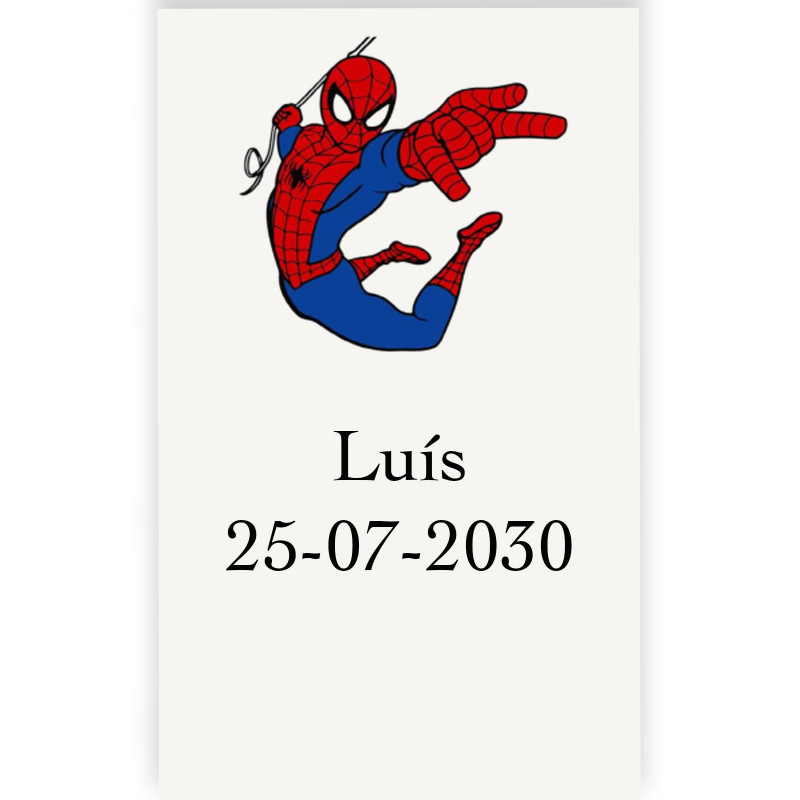 étiquette personnalisée spiderman pour événements 3x5cm transparente
