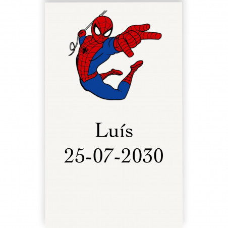 étiquette personnalisée spiderman pour événements 3x5cm transparente