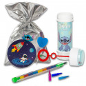 Stitch sac surprise avec bulleur accessoires de papeterie et sucette langue peinture