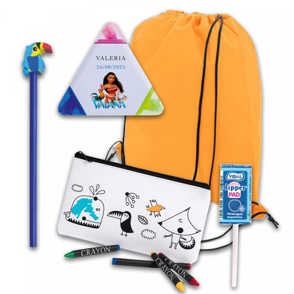 Vaiana Moana, pack enfant thématique avec des détails pratiques scolaires