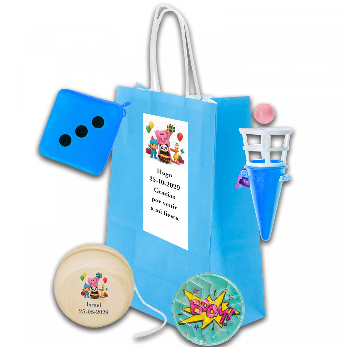 Pocoyó, sac personnalisé avec des jouets pour s'amuser