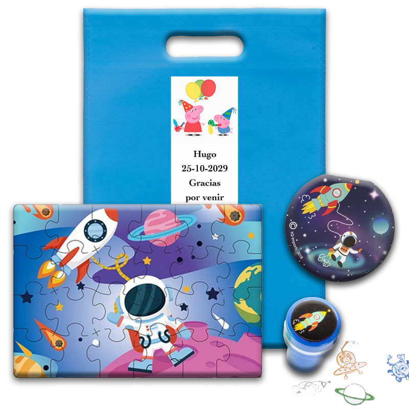 Peppa Pig, pack fête enfant avec des détails d'astronaute