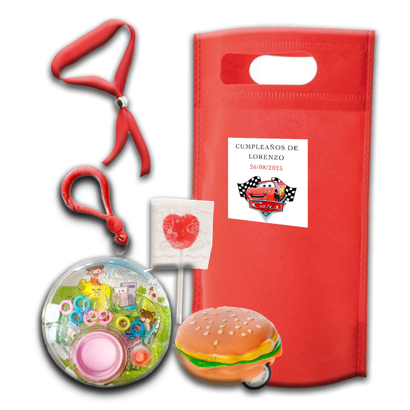 Voitures, pack enfant avec des cadeaux amusants pour les enfants