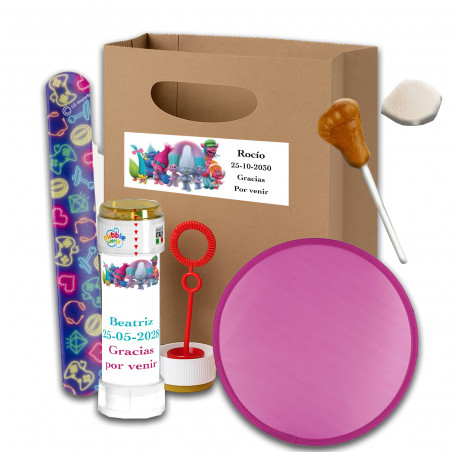 Pack de détails personnalisé trolls pour anniversaires baptêmes et communions