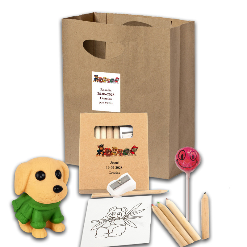 Sac à dos patrulla canina avec des cadeaux pour enfants lors de célébrations