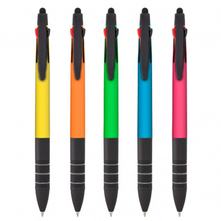 Stylos avec encre bleue noire et rouge pack de 5 unités