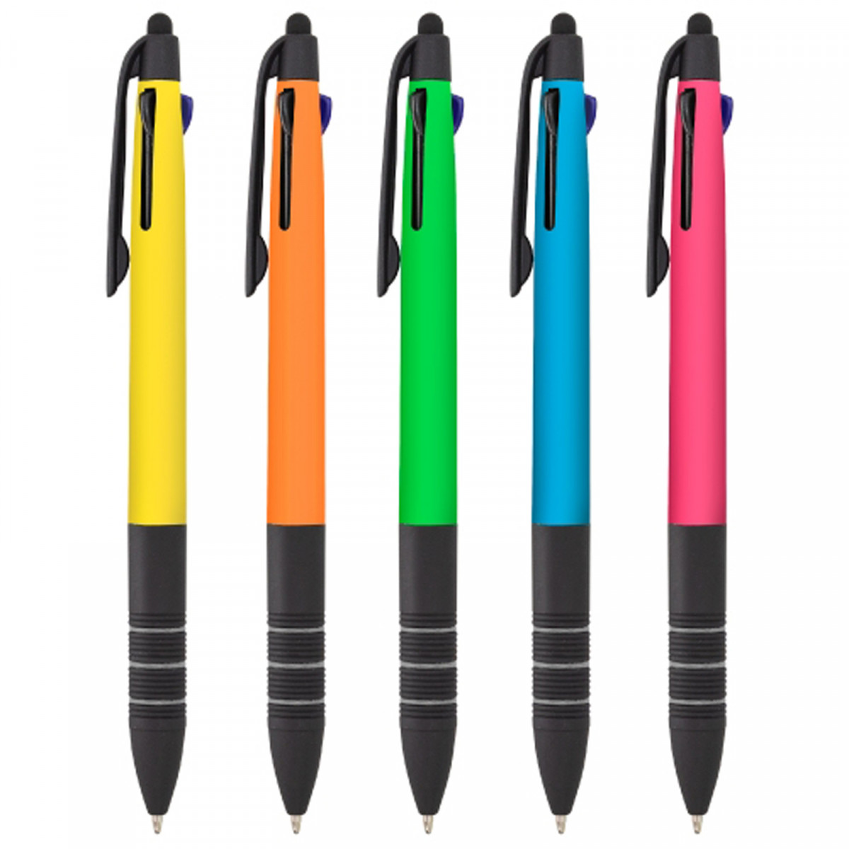 Stylos avec encre bleue noire et rouge pack de 5 unités