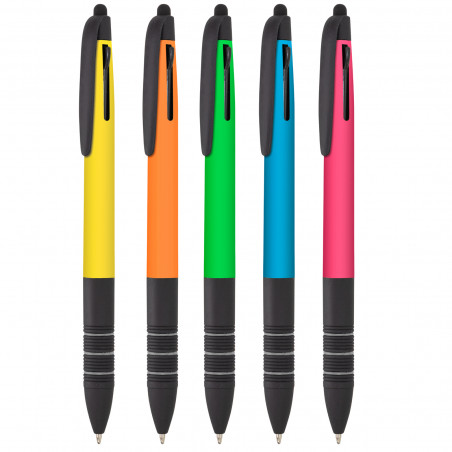 Stylos avec encre bleue noire et rouge pack de 5 unités
