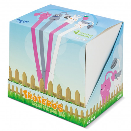 Détails invités enfants stylos kawaii animaux 40 unités