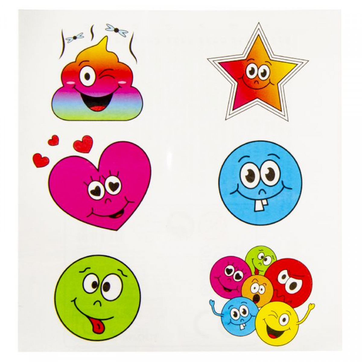 Emojis tatouages d enfants avec des visages amusants