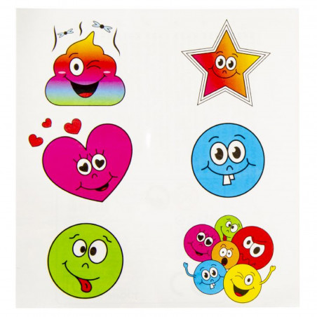 Emojis tatouages d enfants avec des visages amusants
