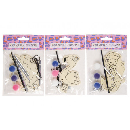 Set de peinture avec figurine en bois pour enfants