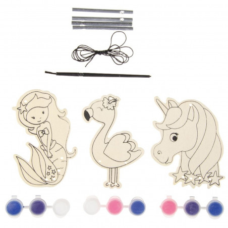 Set de peinture avec figurine en bois pour enfants